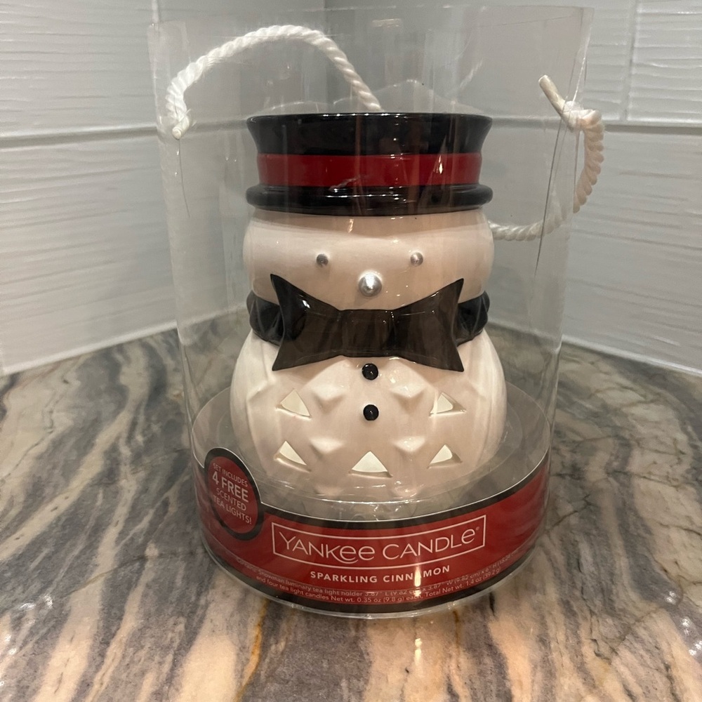 Yankee Candle Medium JACK FROST tea light candle holder with cut-outs - NEW